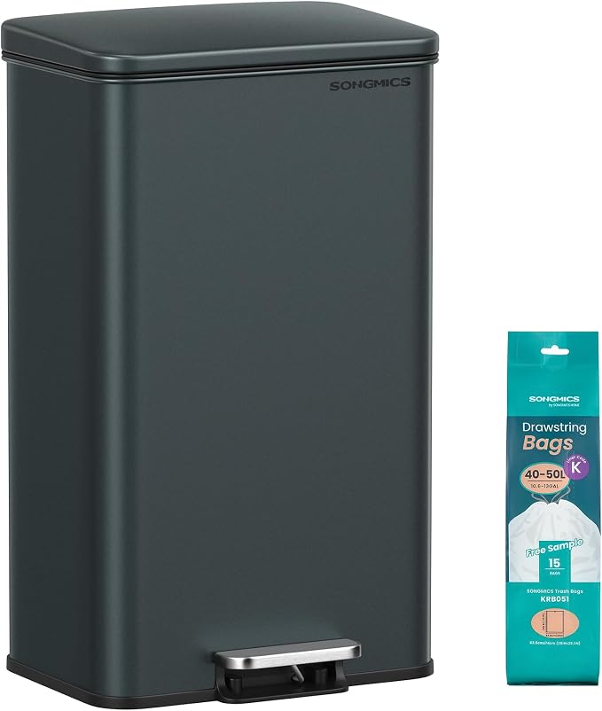 SONGMICS Kitchen Trash Can, 10.5 Gallon Garbage Can, Large Step Trash Bin by SONGMICSbySONGMICSHOME
