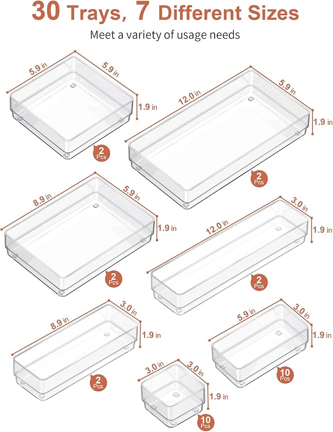 SMARTAKE 30-Piece Drawer Organizer - Image 2