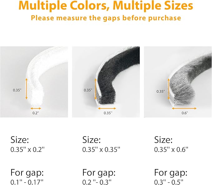 39.4FT Brush Weather Stripping, Neat Pile Self Adhesive Seal Strip - Image 3