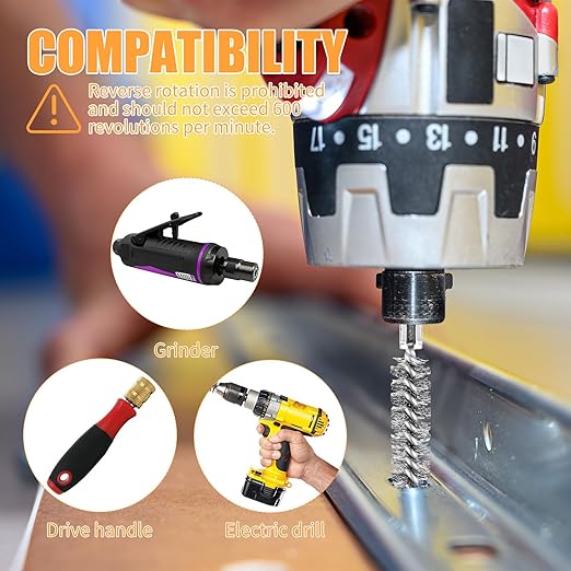 12 Pieces Wire Brush Drill Bore Cleaning Brush Set, - Image 4
