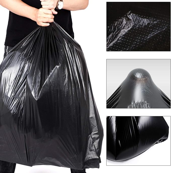 65 Gallon Trash Bags, 25 Pieces large Black Heavy Duty Trash Can Liners - Image 6