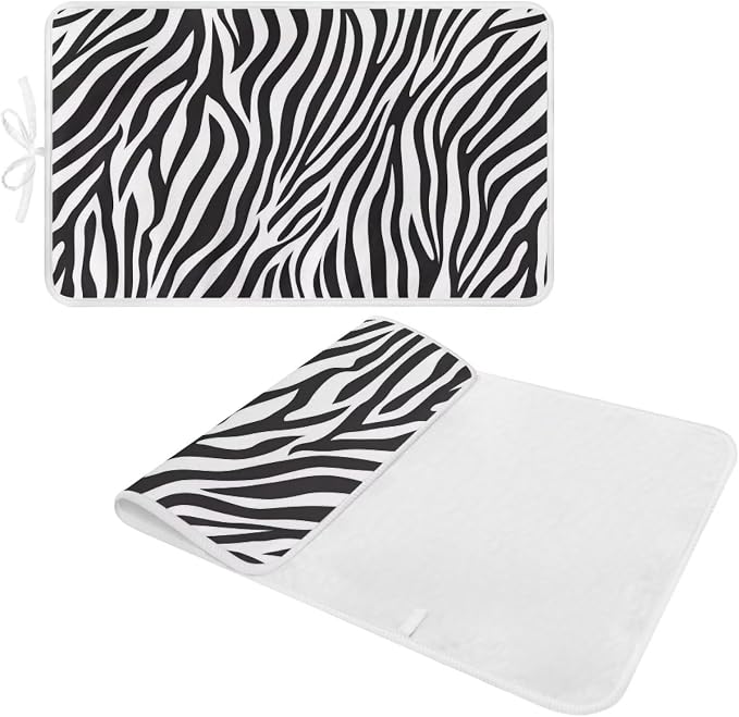 Zebra Print Ironing Mat Portable Iron Pad Magnetic Cover and Padding - Image 2