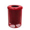 COATEDOUTDOORFURNITURE RFT-TXTRED Heavy Duty Round Trash Receptacle by CoatedOutdoorFurniture