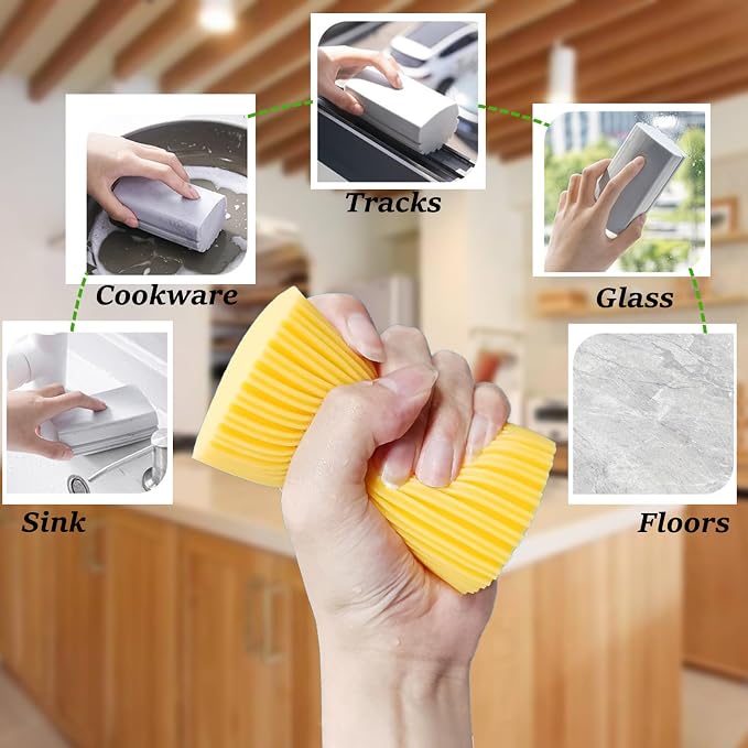 6-Pack Damp Clean Duster Sponge, Magic Sponge Eraser - Image 5
