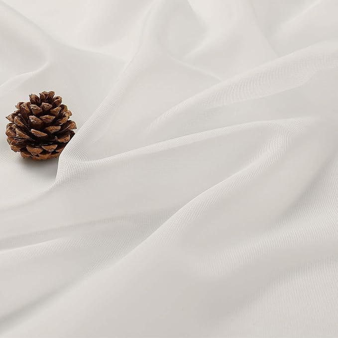 Chyhomenyc Ivory Sheer Curtains 78 Inches Long 2 Panels Set - Image 5