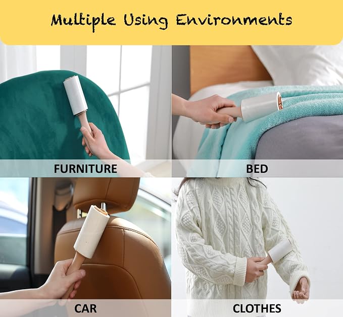 Extra Sticky Lint Roller Refills Only, Total 400 Easy Tear Sheets, Insert Tube - Image 4
