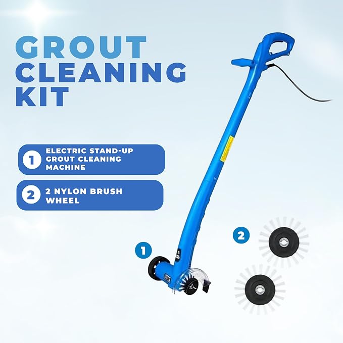 Electric Stand-Up Grout Cleaning Machine – Compact Lightweight Floor Scrubber - Image 2