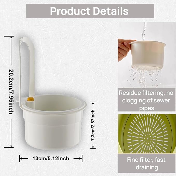 Faucet Hanging Strainer Kitchen Sink Food Waste Catcher Drain Basket, Plastic - Image 5