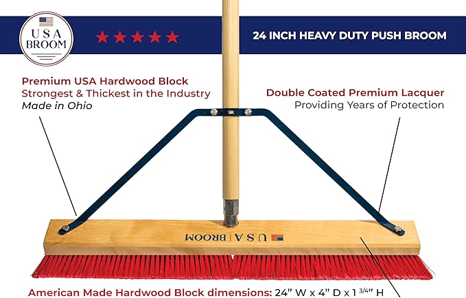 24" Everyday Sweep Indoor/Outdoor Push Broom - Image 3