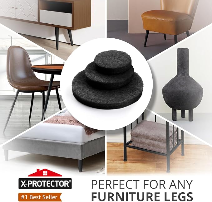 Felt Furniture Pads 235 PCS X-Protector! Huge Quantity of Black Furniture Pads - Image 2