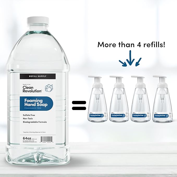 Clean Revolution Foaming Hand Soap Refill Supply Container, Ready to Use Formula - Image 5