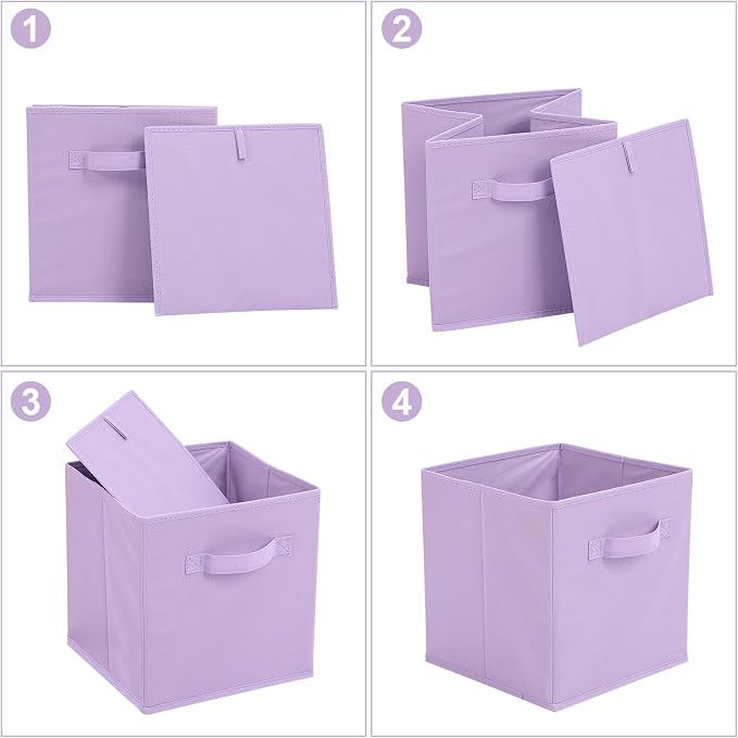 Stero 13x13x13 Inch Fabric Storage Bins 6 Pack Fun Colored Durable Storage Cubes - Image 3