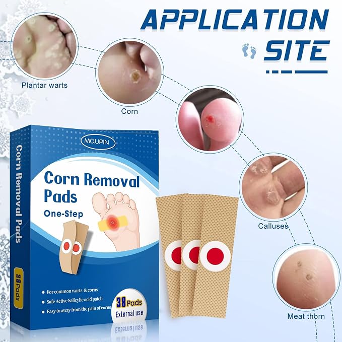 38 Count Corn Removal Pads for Feet and Toe, Corn Plasters Feet Remover for - Image 6