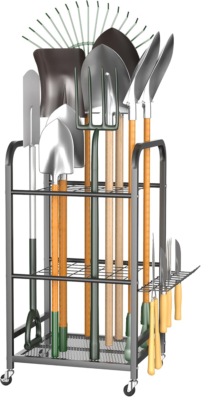 EVERHANGER Garden Tool Organizer and Storage, Yard Tool Stand Garage Tool by EVERHANGER