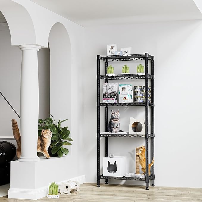 1250 lbs 5 Tier Shelf Metal Storage Shelves Wire Rack Closet Organizers - Image 2