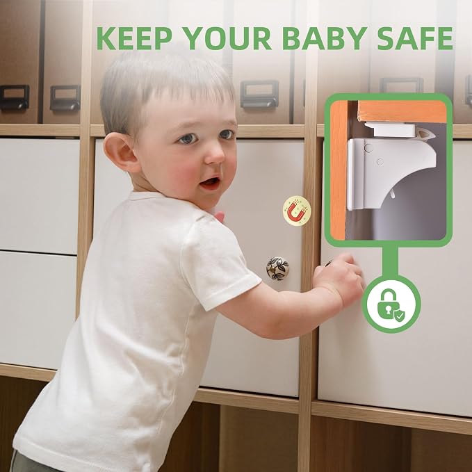 10 Pack Vkania Magnetic Cabinet Locks Baby Proofing - Image 4