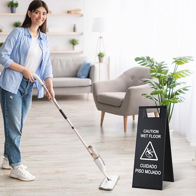 LEIFIDE 4 Pcs Stainless Steel Wet Floor Caution Sign Bulk 8.8 Pound Portable - Image 7