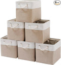 Mangata Canvas Storage Boxes, 11.8 Inch Cube Storage Bins Set of 6 by Mangata