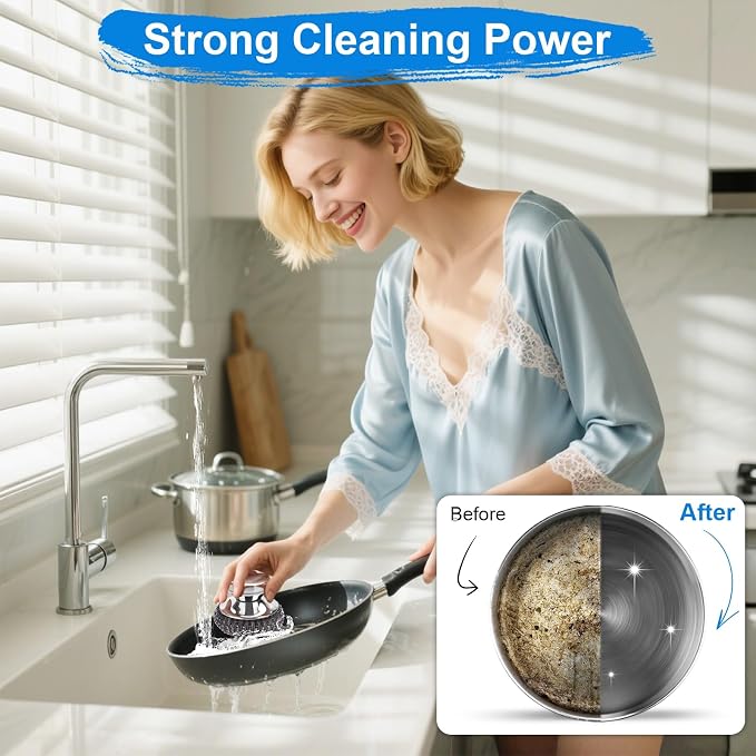 7PCS Steel Wool Scrubber Pads, Stainless Steel Scrubber Set - Image 6