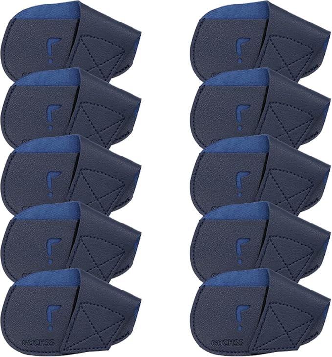I Golf Iron Headcovers 10pcs PU Fit Both Right-Handed Clubs Golf Club Protector by GOCHSS