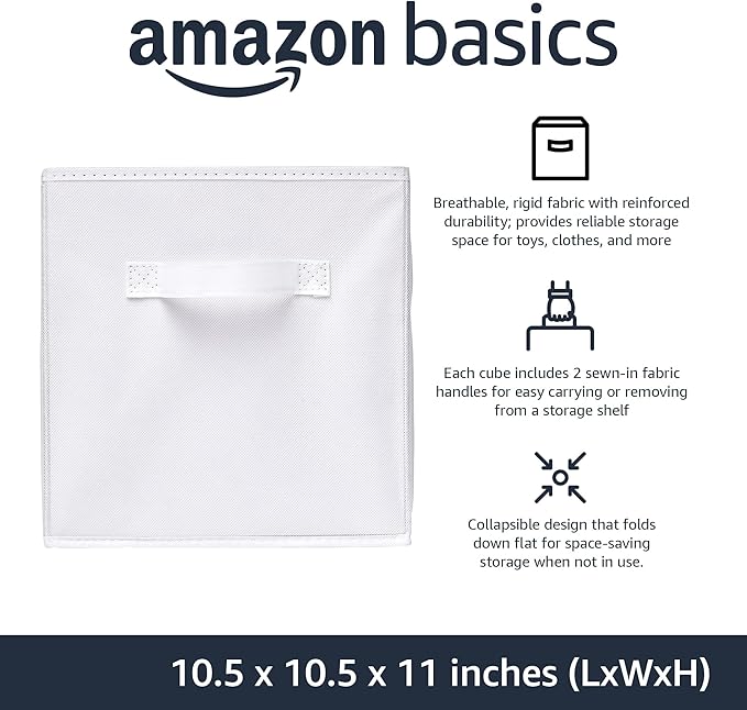 Amazon Basics Collapsible Fabric Storage Cubes Organizer - Image 2