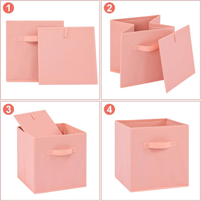 Stero Fabric Storage Bins 6 Pack Fun Colored Durable Storage Cubes - Image 3