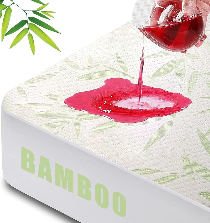 Queen Mattress Protector Waterproof Mattress Pad Washable Bamboo Rayon Mattress by SoftHour