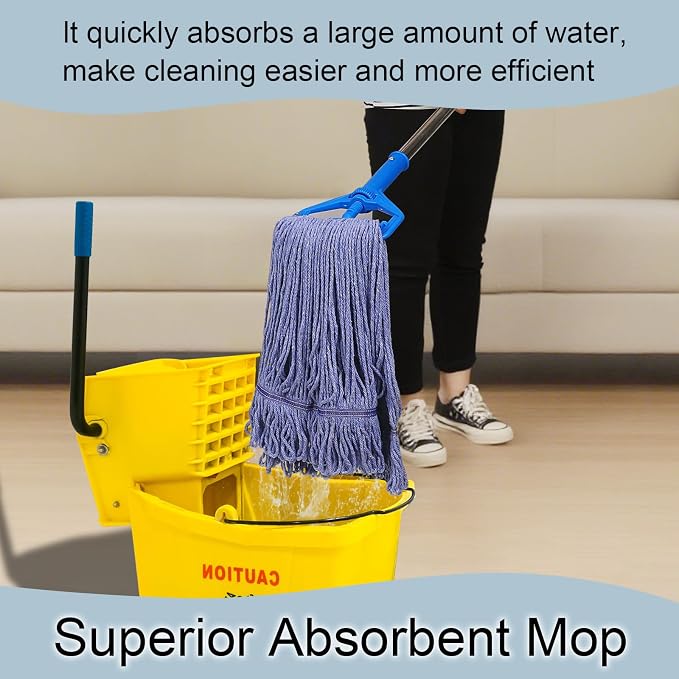 JERIA 16 Pack Heavy Duty Mop Head Replacements, String Mop Head - Image 7