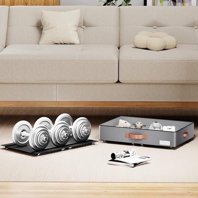 Under bed Storage With Wheels, Low profile 5.5 inches Height Storage Bins - Image 5