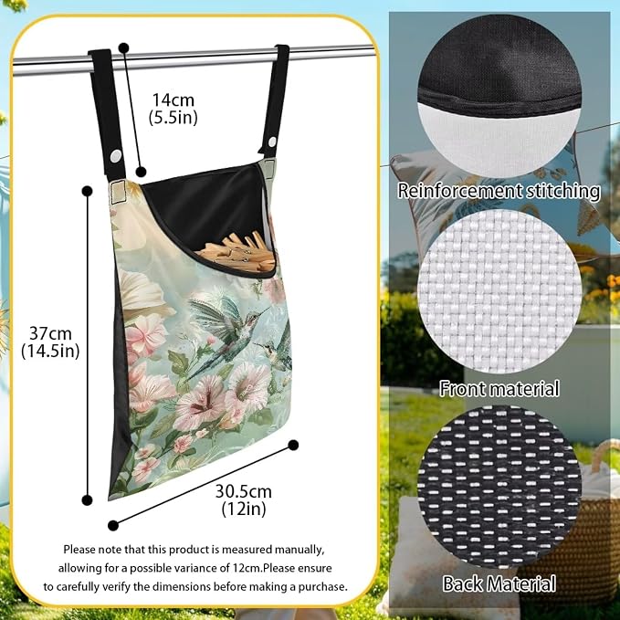 2 Pcs Hummingbird Clothespin Bag - Image 7