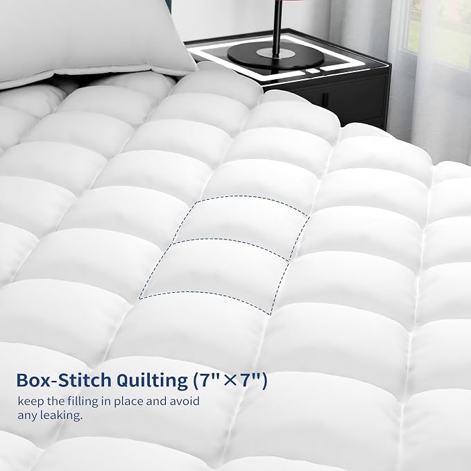 Sunflower Queen Mattress Pad, Hypoallergenic Cotton Mattress Cover, 18-22" - Image 8