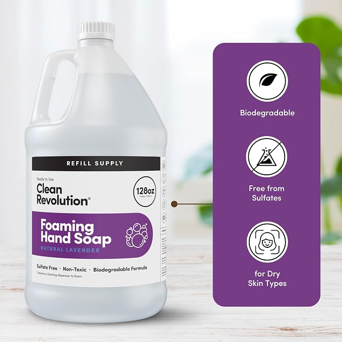 Clean Revolution Foaming Hand Soap Refill Supply Container, Ready to Use Formula - Image 4