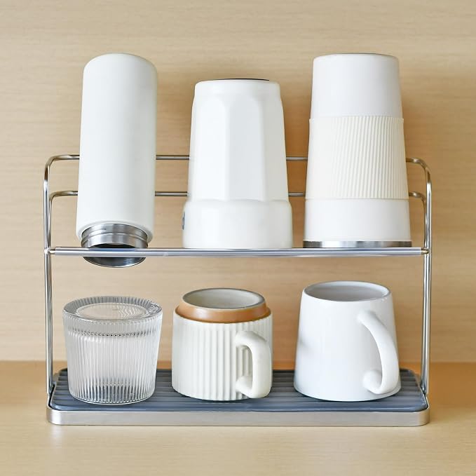 Bottle & Cup Drying Rack with Drain Tray - Image 2