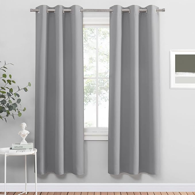 PONY DANCE Sliver Grey Blackout Curtains by PONYDANCE