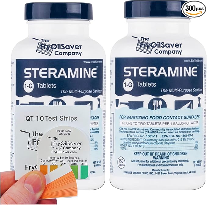 2 Bottles Steramine Sanitizer Tablets by THEFRYOILSAVERCOMPANY