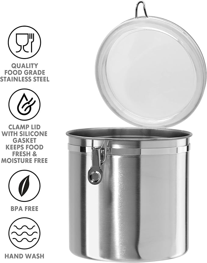 Oggi Stainless Steel Kitchen Canister 152oz + Oggi Jumbo 8" Stainless Steel - Image 4