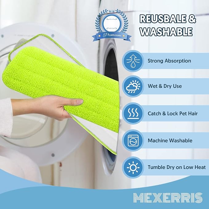 7 Count Reusable Microfiber Mop Pads - Image 4