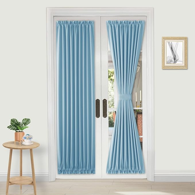 DWCN French Door Curtains – Rod Pocket Thermal Blackout Curtain by DWCN