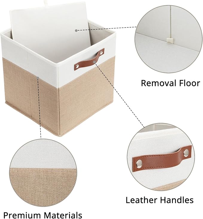 HNZIGE Fabric Storage Cubes, Cube Storage Bins 12 x 12, Decorative Storage - Image 5