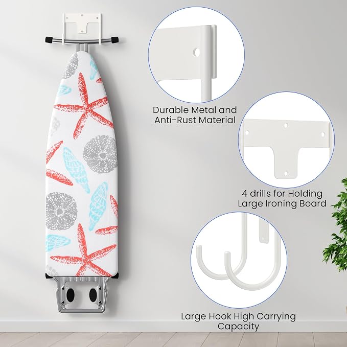 ORLESS Ironing Board Holder Wall Mount, Ironing Board Hanger, Ironing Board - Image 4