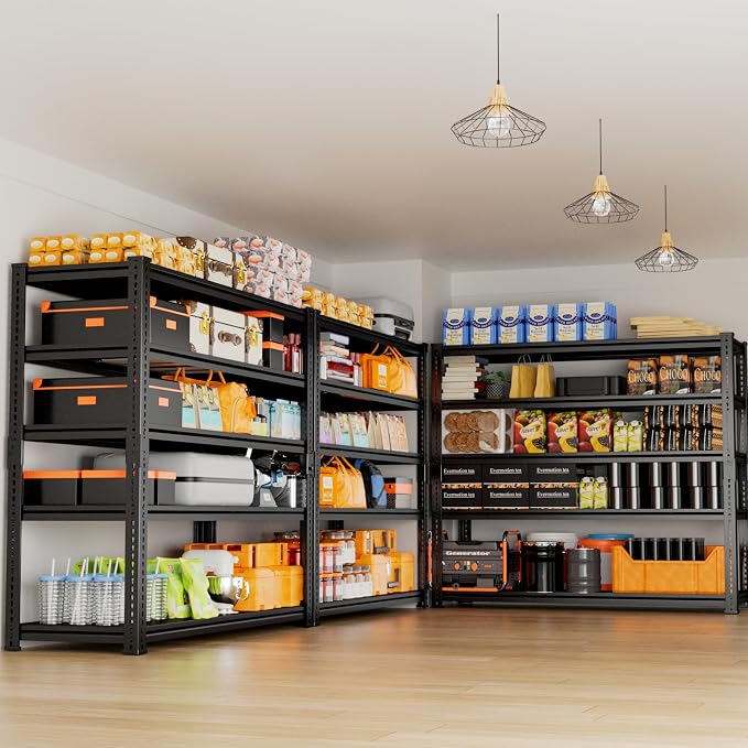 Storage Shelves Heavy Duty 2 PCS, 5-tier Adjustable Metal Industrial Utility - Image 9