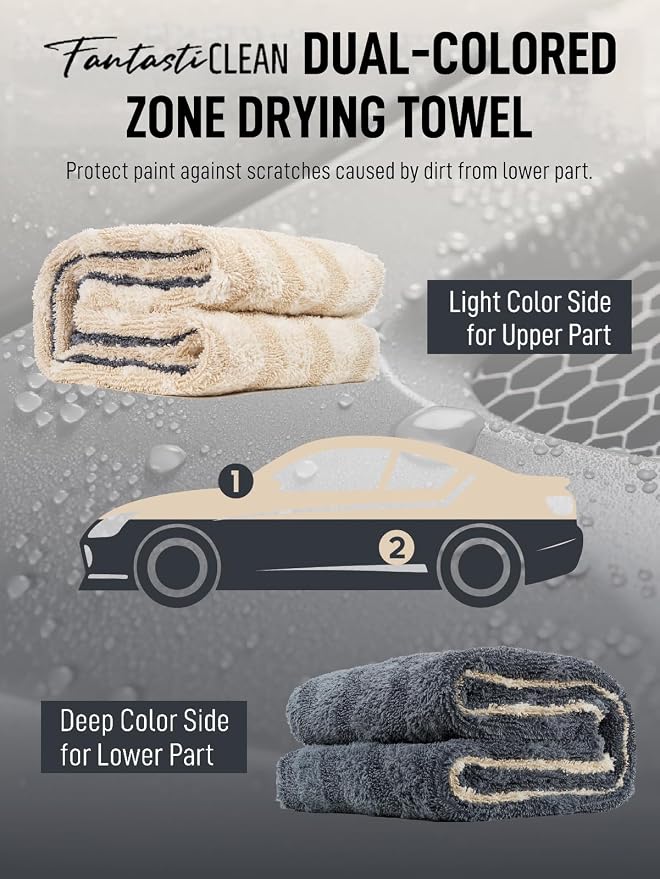 Fantasticlean Large Car Drying Towel- 26‘’ by 20'', 2 Pack-Premium Microfiber - Image 6