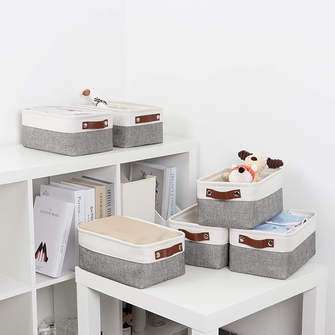 DULLEMELO Small Storage Baskets 6 Pack, Fabric Collapsible Gift Storage Baskets - Image 5