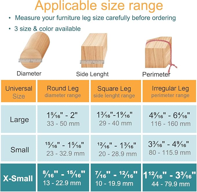 16 Pcs Chair Leg Protectors for Hardwood Floors, Silicone Felt Furniture Leg - Image 2