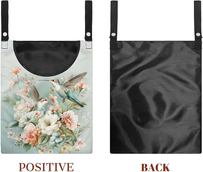 Hummingbird Floral Clothes Pin Bag to Hang On Line Reusable Clothespin Holder - Image 7