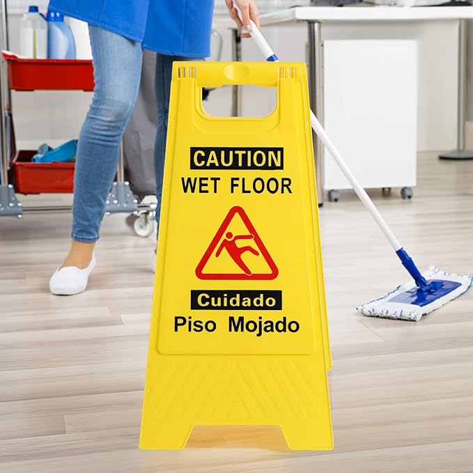 CERLMLAND wet floor signs 6 piece double-sided sign Widely used in various - Image 6