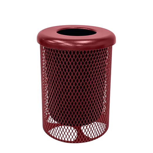 COATEDOUTDOORFURNITURE RFT-BUR Heavy Duty 32 Gallon Round Trash Receptacle by CoatedOutdoorFurniture