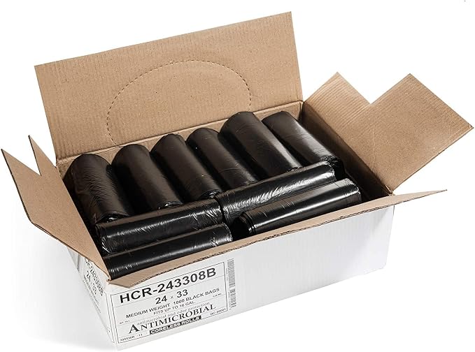 Aluf Plastics 12-16 Gallon Black Trash Bags - Image 2