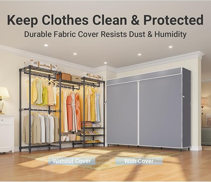VIPEK V5LC Garment Rack Heavy Duty Covered Clothes Rack - Image 5