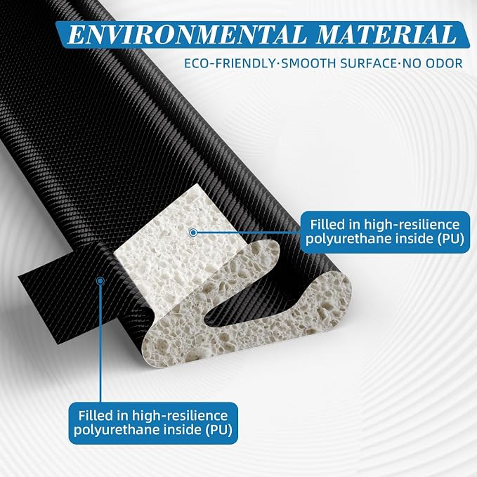 V-Shaped Weather Stripping Door Seal, 19.7FT Draft Stopper - Image 4